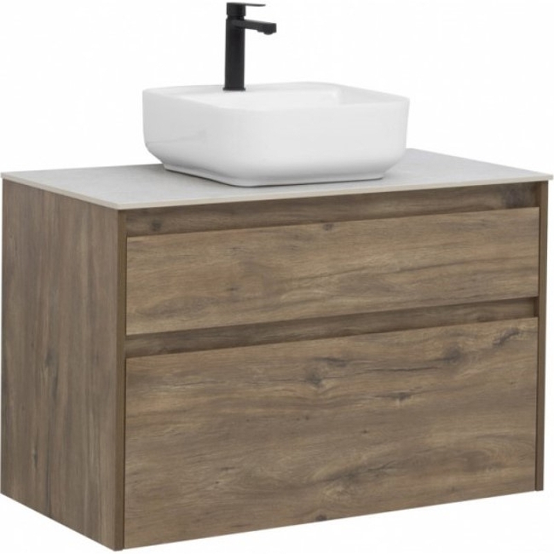 Тумба под раковину Aquanet Nova Lite 90 см (дуб рустикальный) 2 ящика подвесная