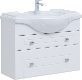 Тумба под раковину Aquanet Рондо  304289 85 см (белый) подвесная