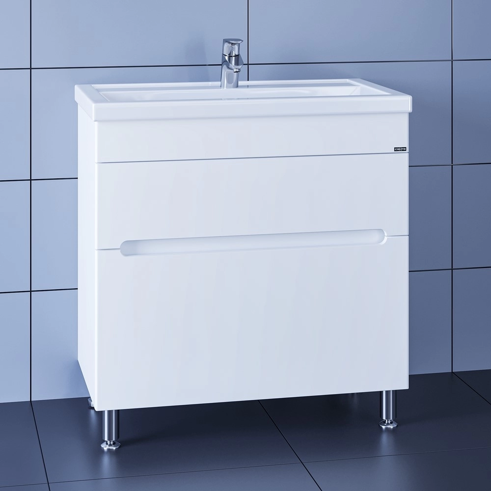 Тумба под раковину СанТа Лондон-80 224007л 80 см (белый) напольная