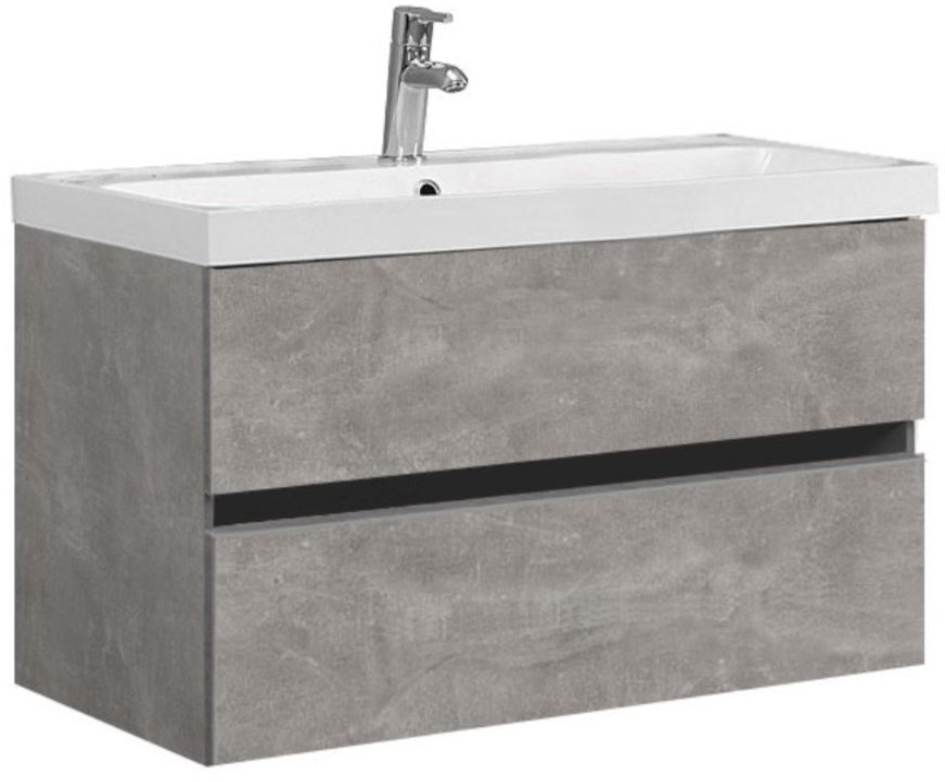 Тумба под раковину Belux Париж 4810924258502 90 см (бетон чикаго) подвесная