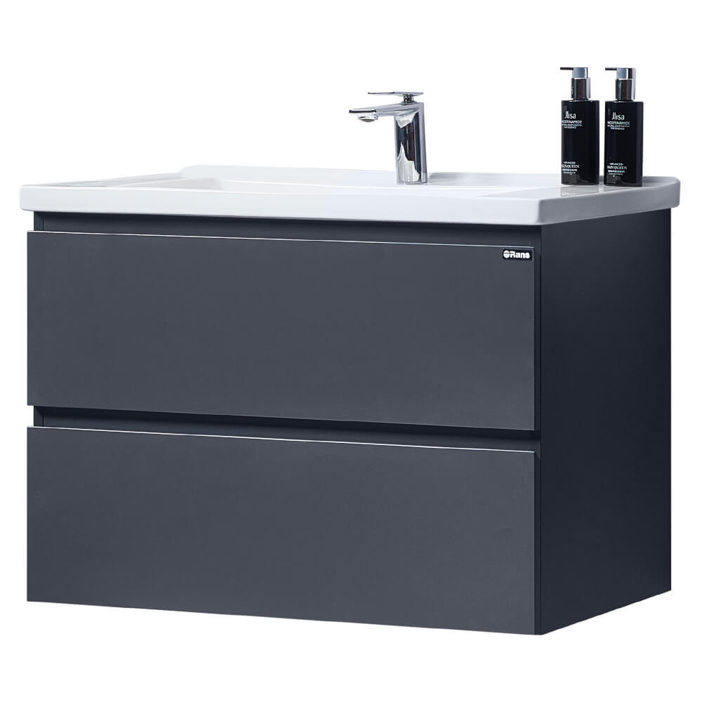 Тумба с раковиной Orans BC-4023-800 80 см (графит матовый) подвесная