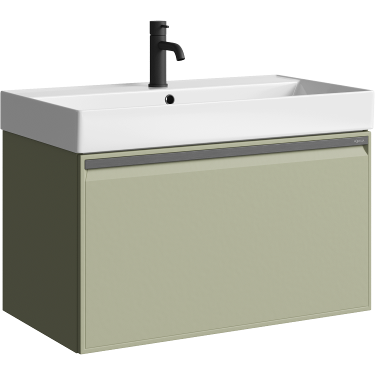Тумба под раковину Aqwella Pure PUR0108SH 80 см (шалфей зеленый) подвесная