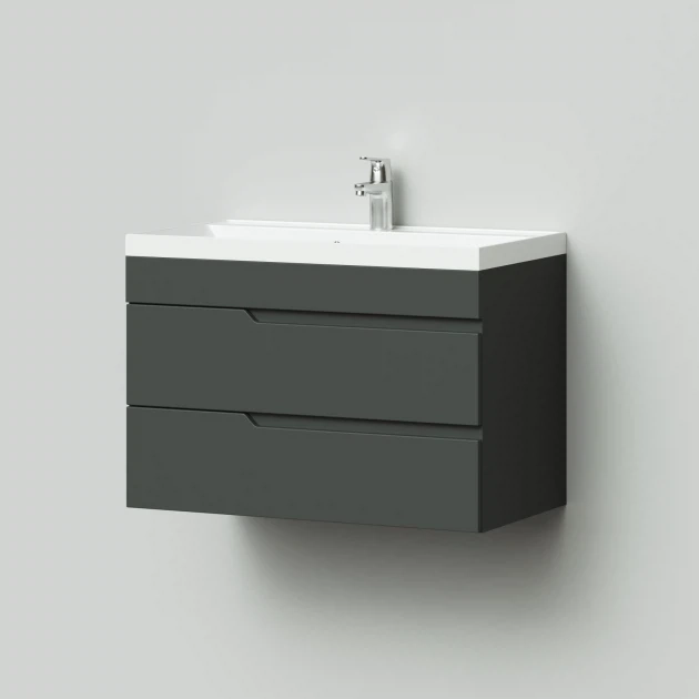 Тумба с раковиной Итана Alexa 4657784353622 80 см (графит) подвесная