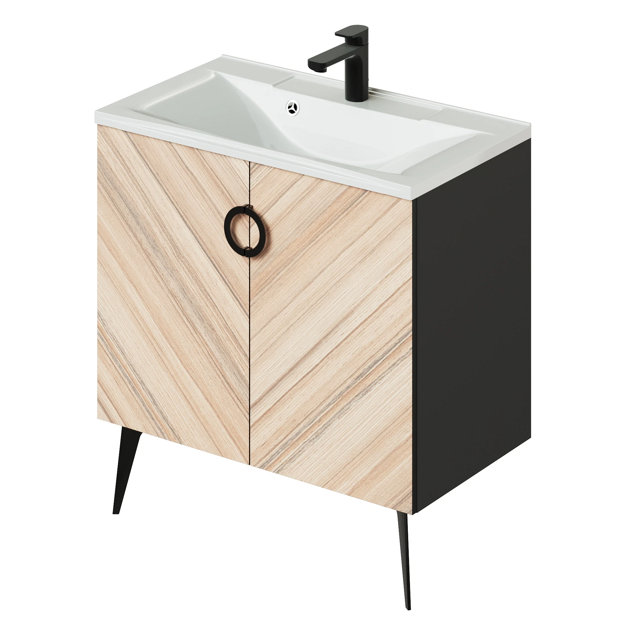 Тумба с раковиной Итана Palladio 4657792957461 80 см (кокоболо) напольная