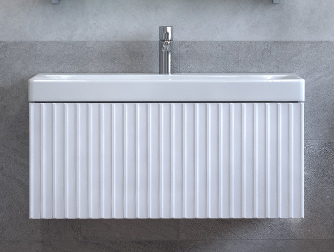 Тумба под раковину  Velvex Compo 80 см (белый) 1 ящик, подвесная