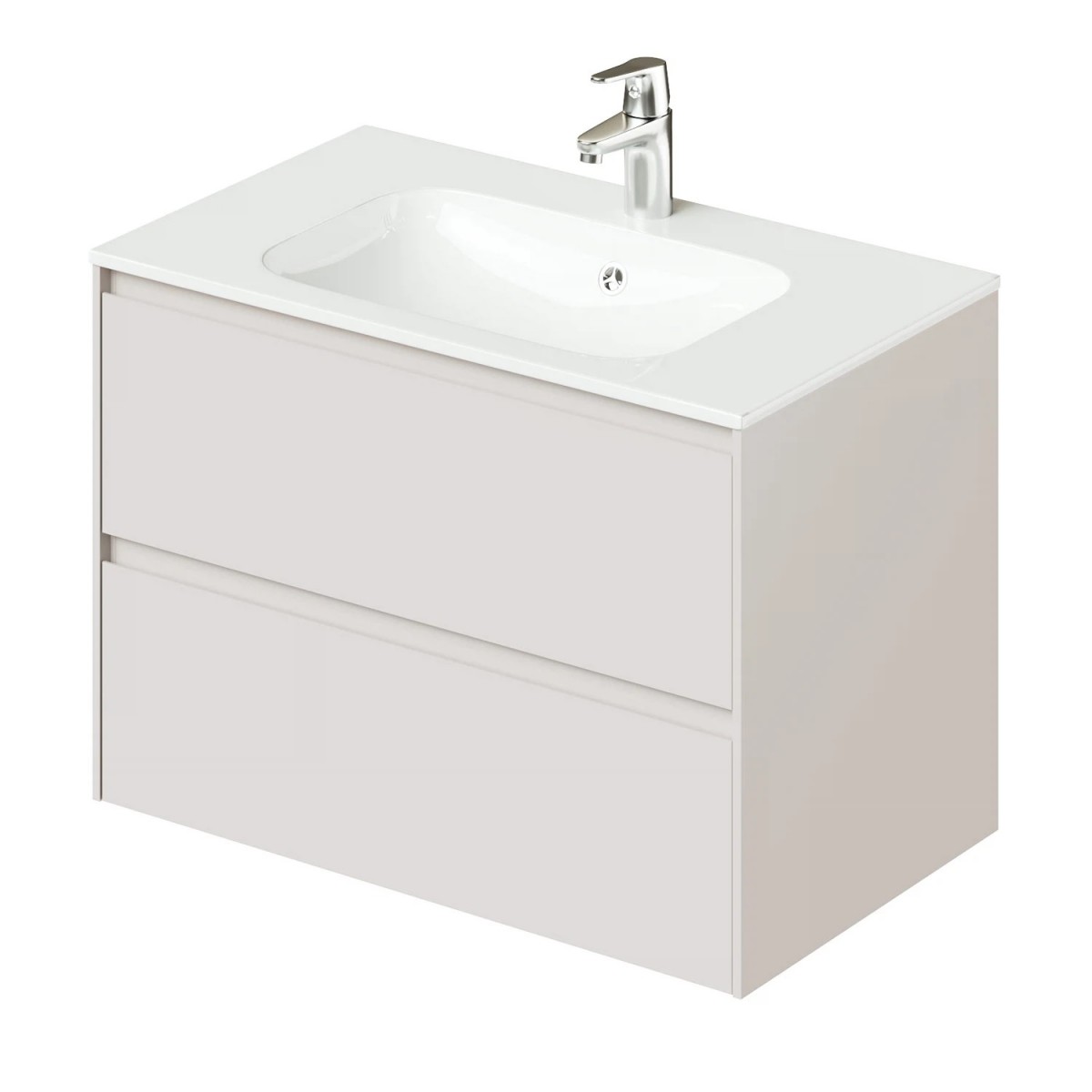 Тумба с раковиной Итана Slim 4657810334359 80 см (бежевый матовый) подвесная