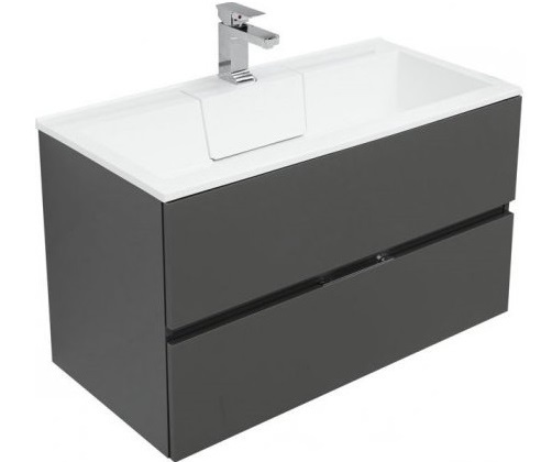 Тумба под раковину Aquanet Алвита 90 см (серый антрацит) подвесная