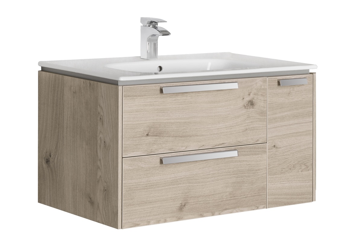 Тумба под раковину Roca Lago 80 см (светлый дуб) 857296444