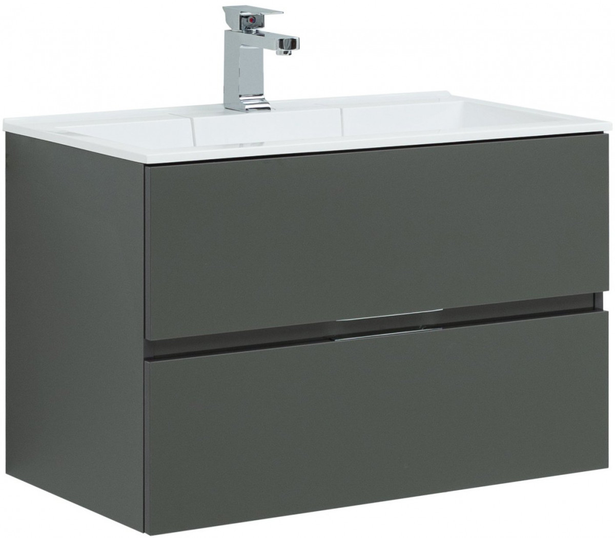 Тумба под раковину Aquanet Алвита 80 см (серый антрацит) подвесная