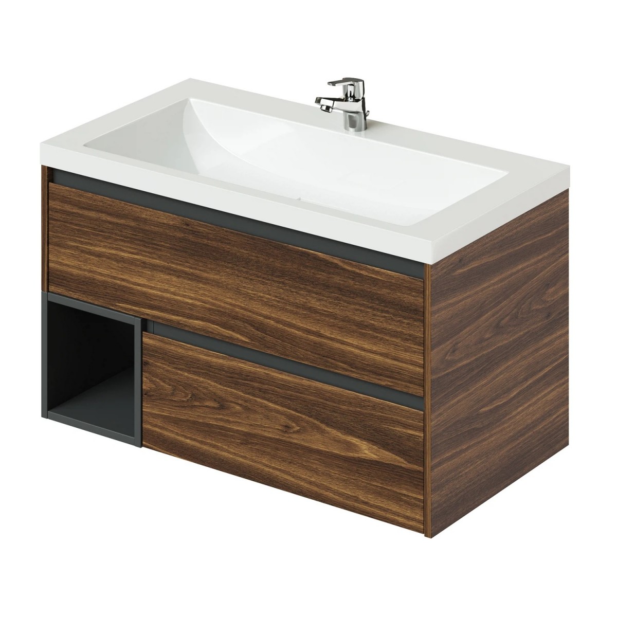 Тумба с раковиной Итана Amelia 2.0 4657792959533 90исм (дуб бурбон) подвесная