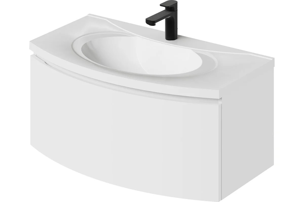 Тумба с раковиной Итана Arko Y 4657836462982 90 см (эмаль белый матовый) подвесная