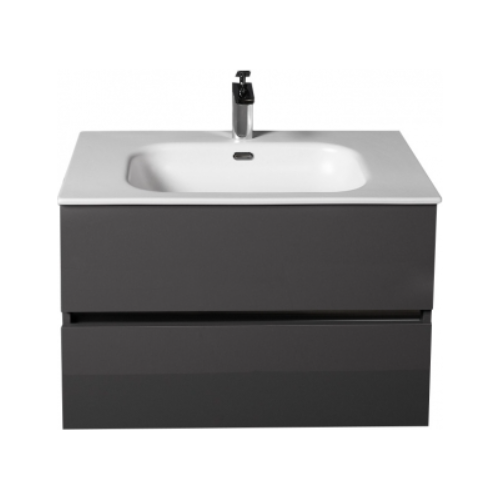 Тумба под раковину ArmadiArt Vallessi 837-080-A glossy 80 см (антрацит) подвесная