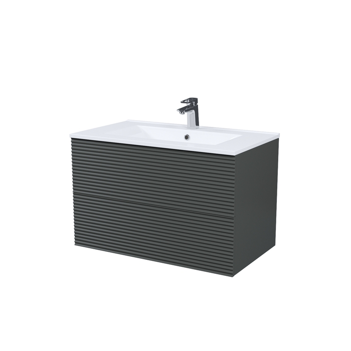 Тумба с раковиной IDDIS Bild BIL80G0i95K 80 см (темно-серый) подвесная