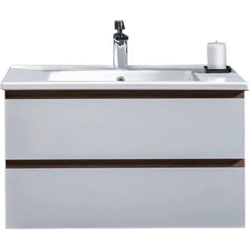 Тумба под раковину ArmadiArt Capolda 849-085-W 85 см (белый/коричневый)