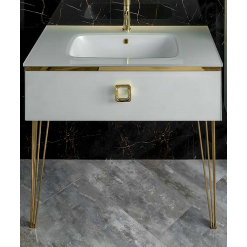 Тумба под раковину ArmadiArt Lucido 770-080-W 80 см (белый)