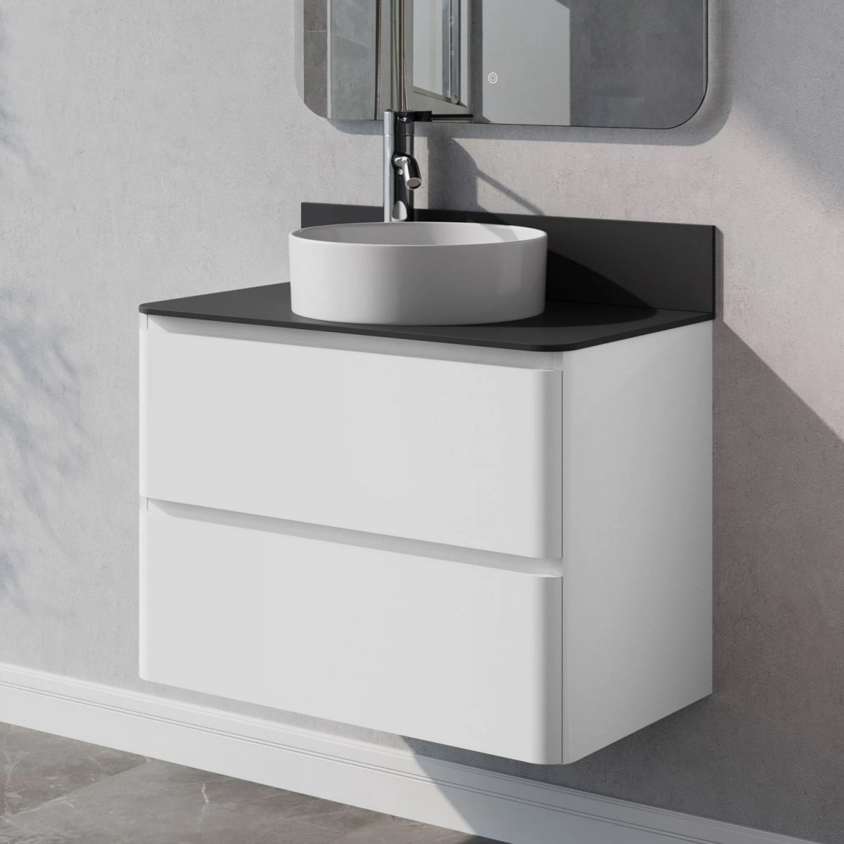 Тумба со столешницей Итана Roberto 4657810336247 80 см (эмаль белый) подвесная