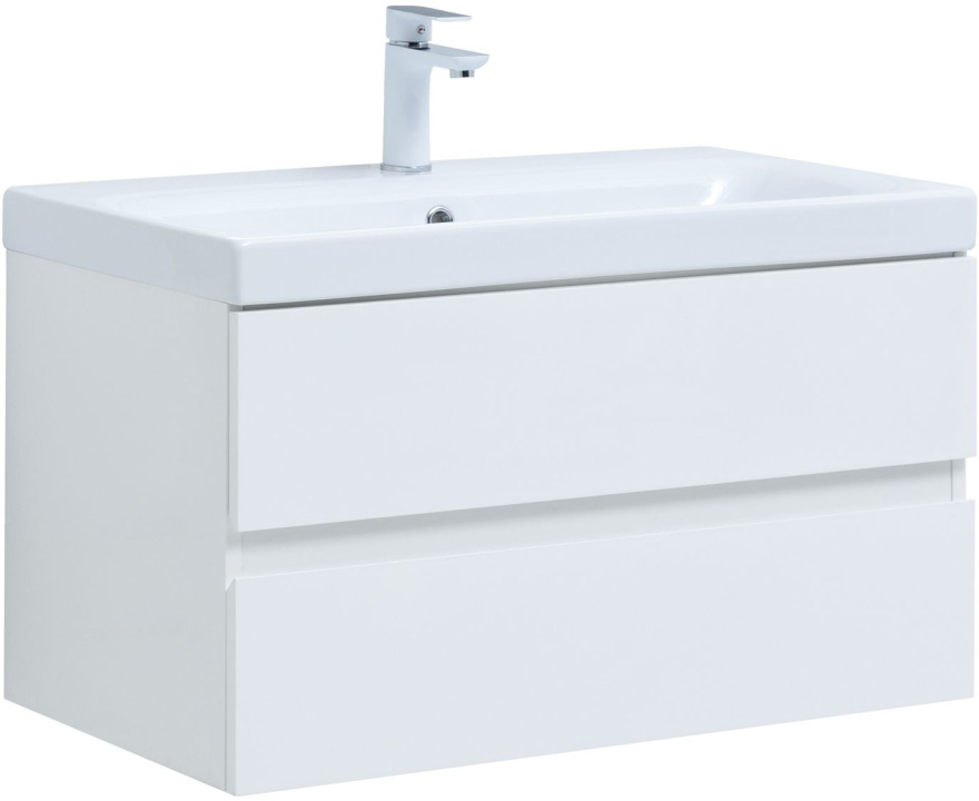 Тумба под раковину Aquanet Беркли 302351 80 см (белый) 2 ящика, подвесная