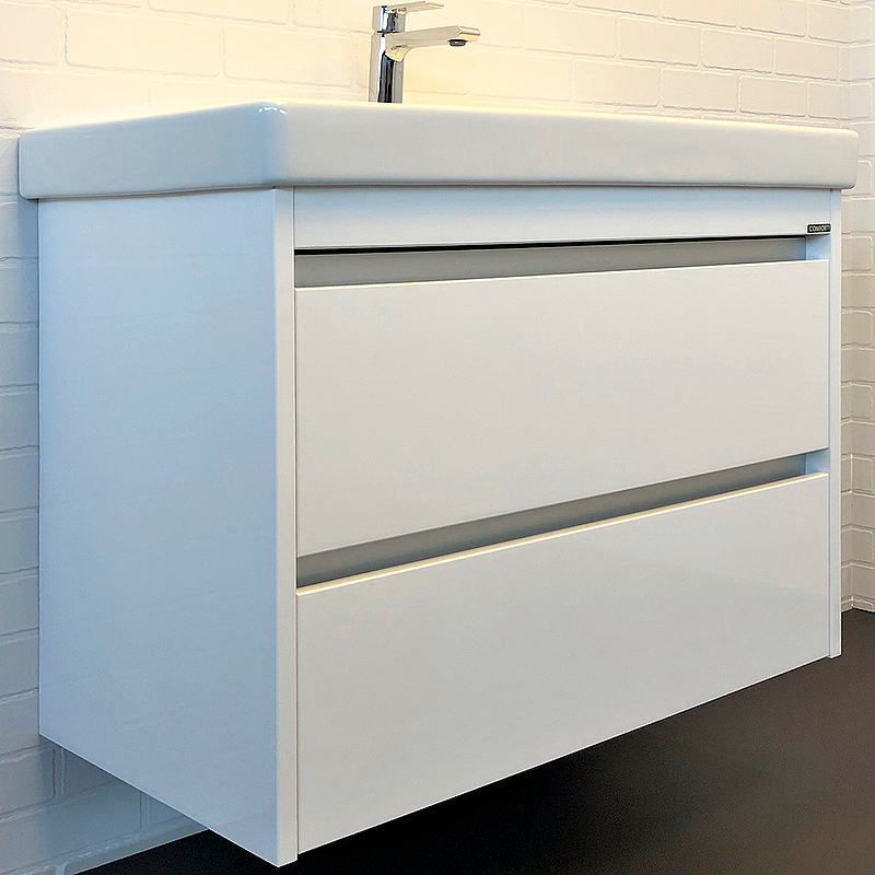 Тумба с раковиной Comforty Дублин 00-00005213 90 см (белый) подвесная