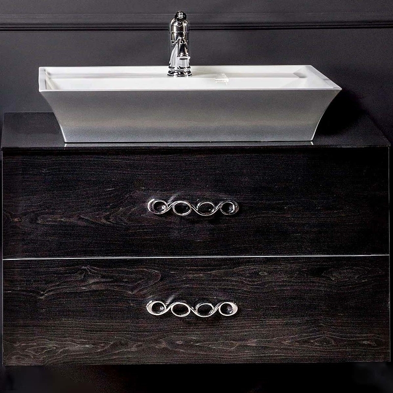 Тумба под раковину ArmadiArt NeoArt 831-080-BW 80 см (чёрное дерево) подвесная