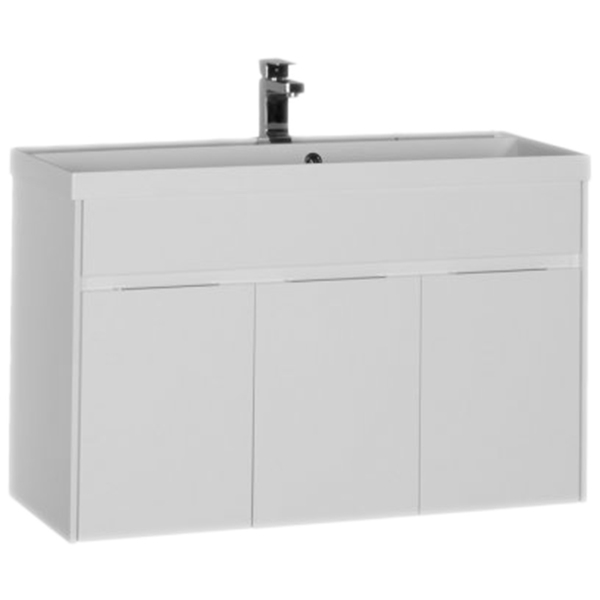 Тумба под раковину Aquanet Латина 100 см (белый ) подвесная