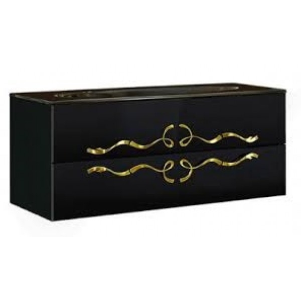 Тумба под раковину Aqwella Due amanti DUE0112BLK 120 см (черный) подвесная