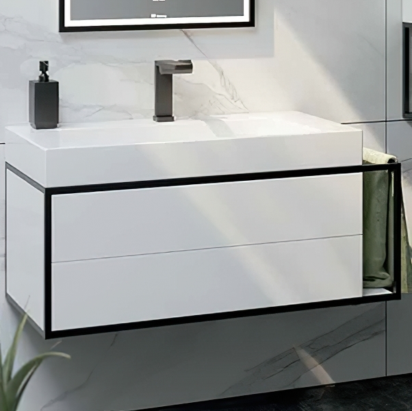 Тумба под раковину Aqwella Clarberg Logic LOG0110L 100 см L (белый) подвесная