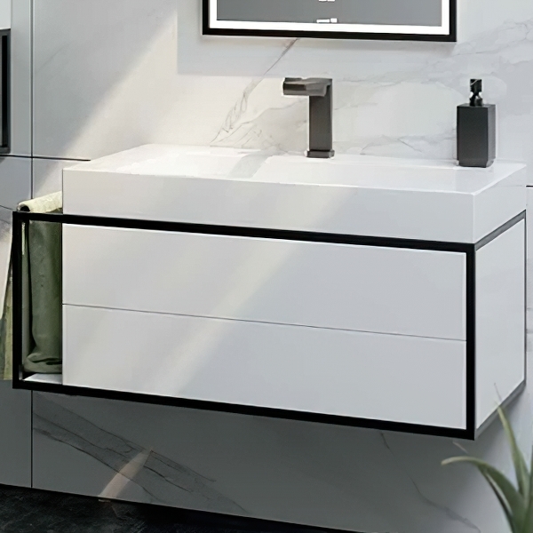 Тумба под раковину Aqwella Clarberg Logic LOG0110R 100 см R (белый) подвесная