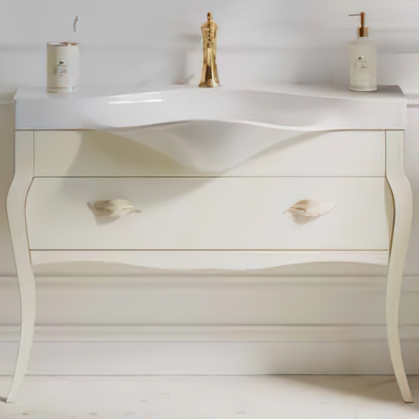 Тумба под раковину Aqwella Clarberg Borgia BOR0111BG 115 см (слоновая кость/патина золото) напольная