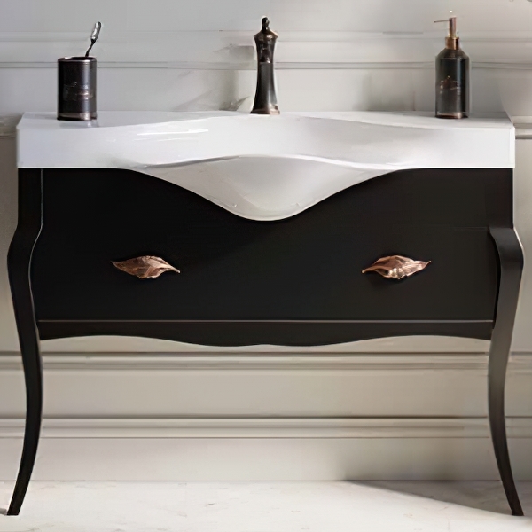 Тумба под раковину Aqwella Clarberg Borgia BOR0111BLK 115 см (черный/патина медь) напольная