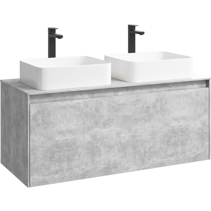 Корпус тумбы под раковину Aqwella Mobi MOB0112BS 120 см без фасада (бетон светлый) подвесной