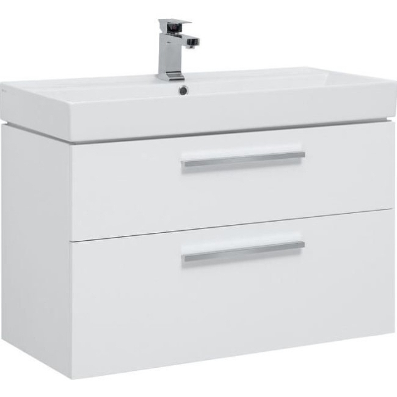 Тумба под раковину Aquanet Nova 100 см (белый) 2 ящика подвесная