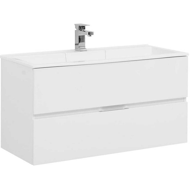 Тумба под раковину Aquanet Алвита 100 см (белый) подвесная