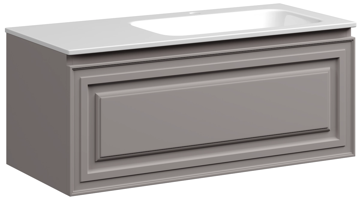 Тумба под раковину Sancos Very VR100RSM 100 см (серый матовый) 1 ящик, подвесная R