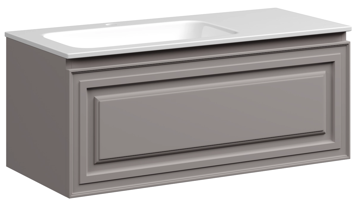 Тумба под раковину Sancos Very VR100LSM 100 см (серый матовый) 1 ящик, подвесная L