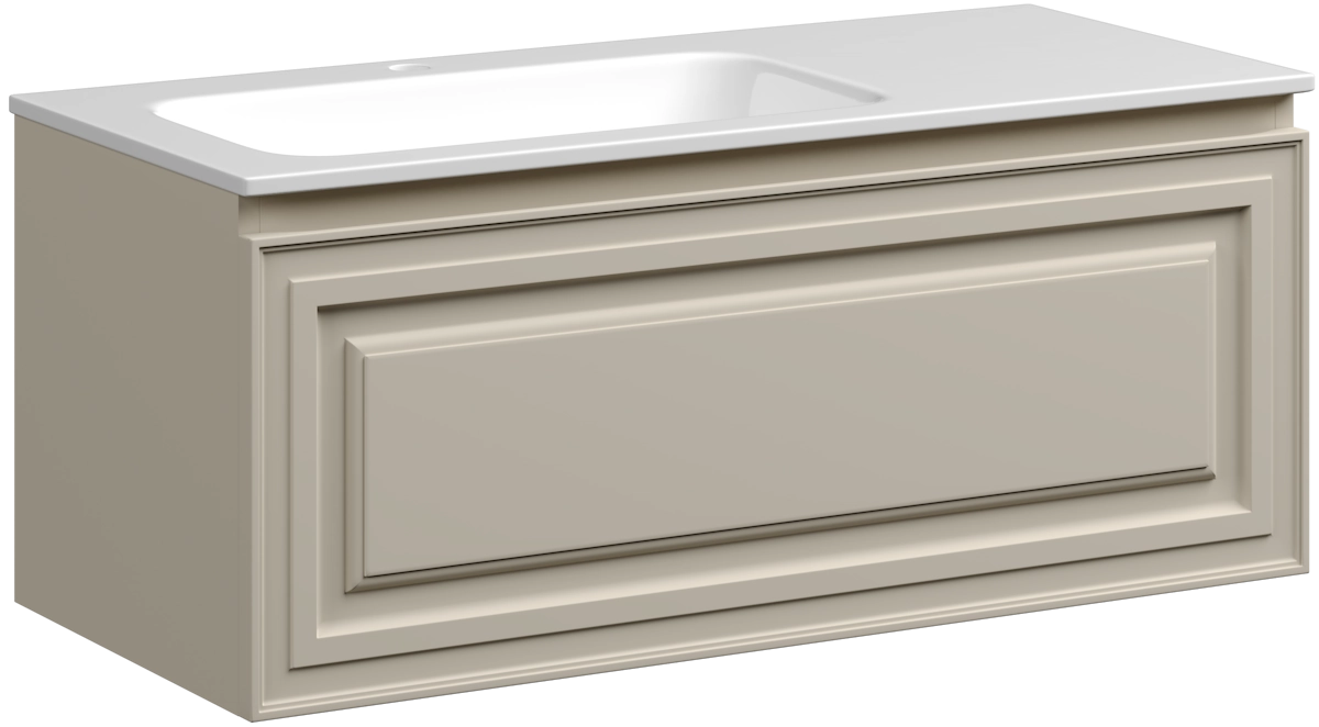 Тумба под раковину Sancos Very VR100LCE 100 см (бежевый матовый) 1 ящик, подвесная L
