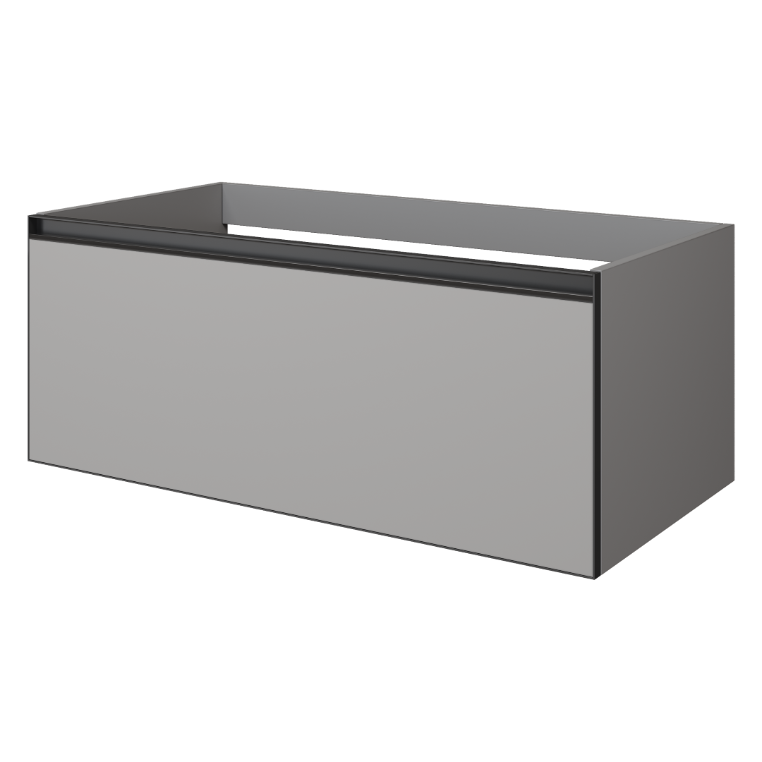 Тумба под раковину ArmadiArt Quatro 790-M1-100-L-A см (серый матовый/антрацит) подвесная