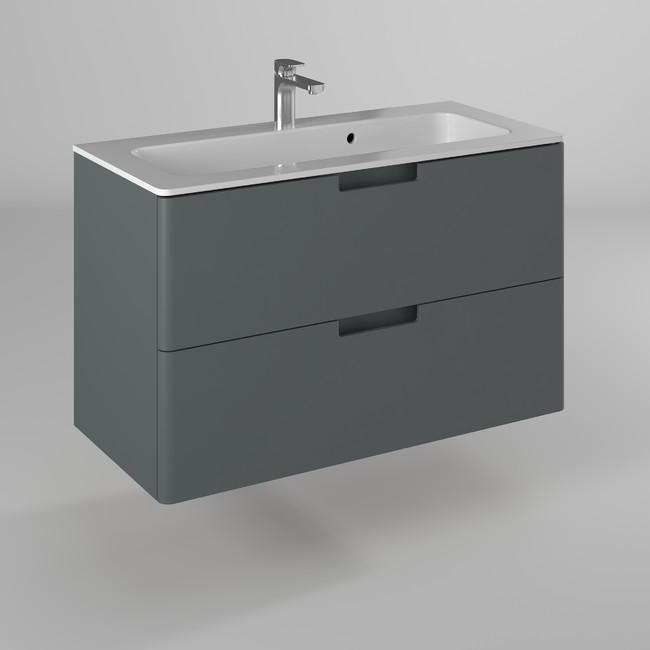 Тумба под раковину Briz Prato 240 03-18100-16 00 ГР 100 см (серый матовый) подвесная