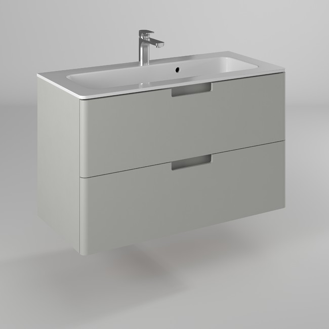 Тумба под раковину Briz Prato 240 03-18100-16 00 ЛТ 100 см (светло-серый матовый) подвесная