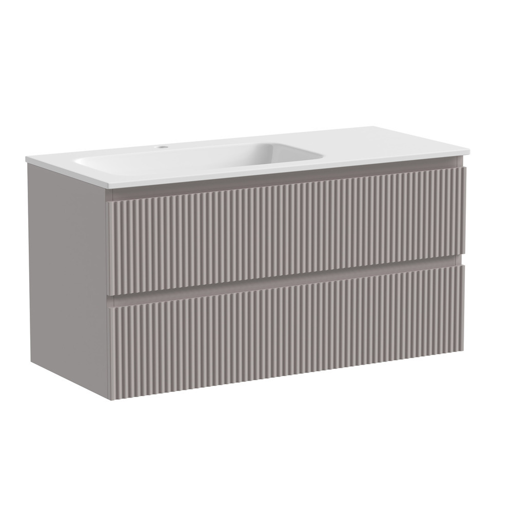 Тумба под раковину Sancos Snob R SNR100LSM 100 см (серый матовый) подвесная L