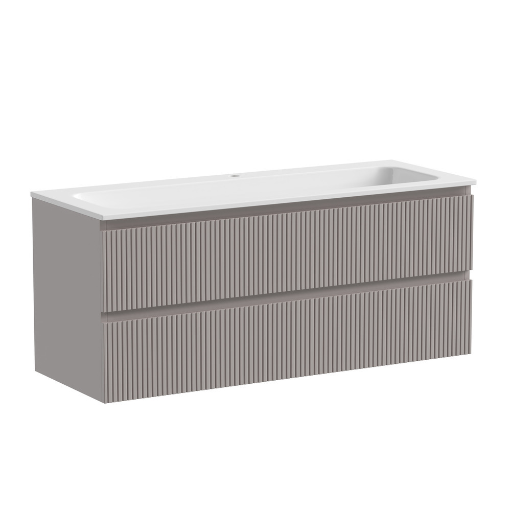 Тумба под раковину Sancos Snob T SNT120SM 120 см (серый матовый) 2 ящика, подвесная