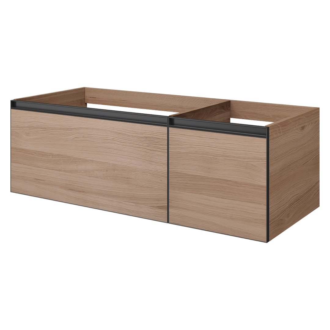 Тумба под раковину ArmadiArt Quatro 2 790-M2-120-W-A 120 см (ива матовая/антрацит) подвесная