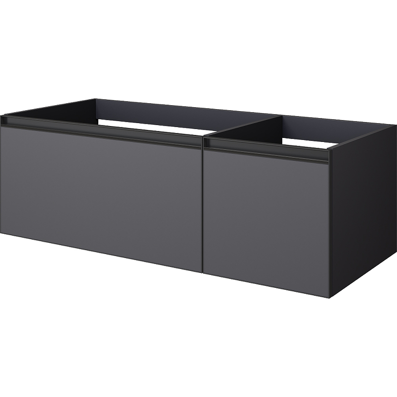 Тумба под раковину ArmadiArt Quatro 2 790-M2-120-A-A 120 см (антрацит) подвесная