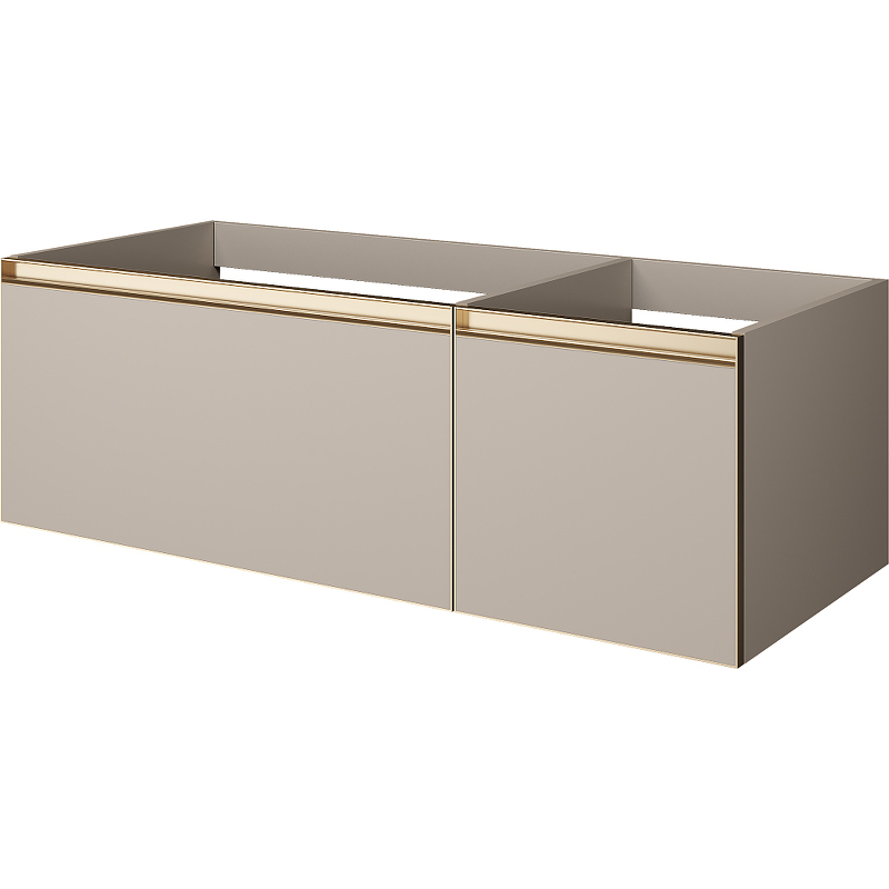Тумба под раковину ArmadiArt Quatro 2 790-M2-120-D-MG 120 см (бежевый/золото матовое) подвесная