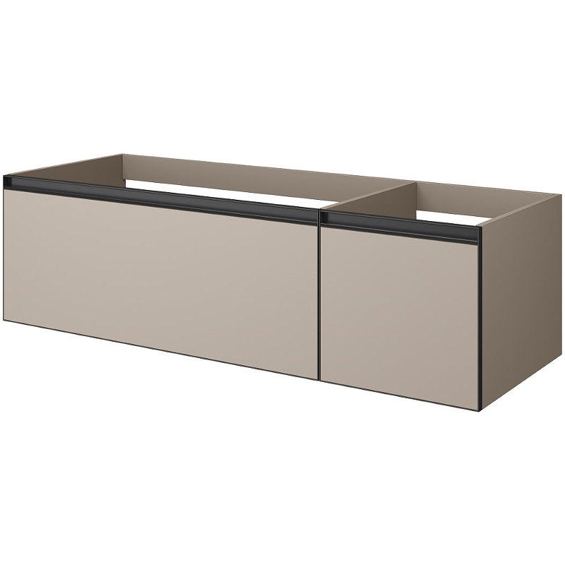 Тумба под раковину ArmadiArt Quatro 2 790-M2-140-D-A 140 см (бежевый матовый/антрацит) подвесная