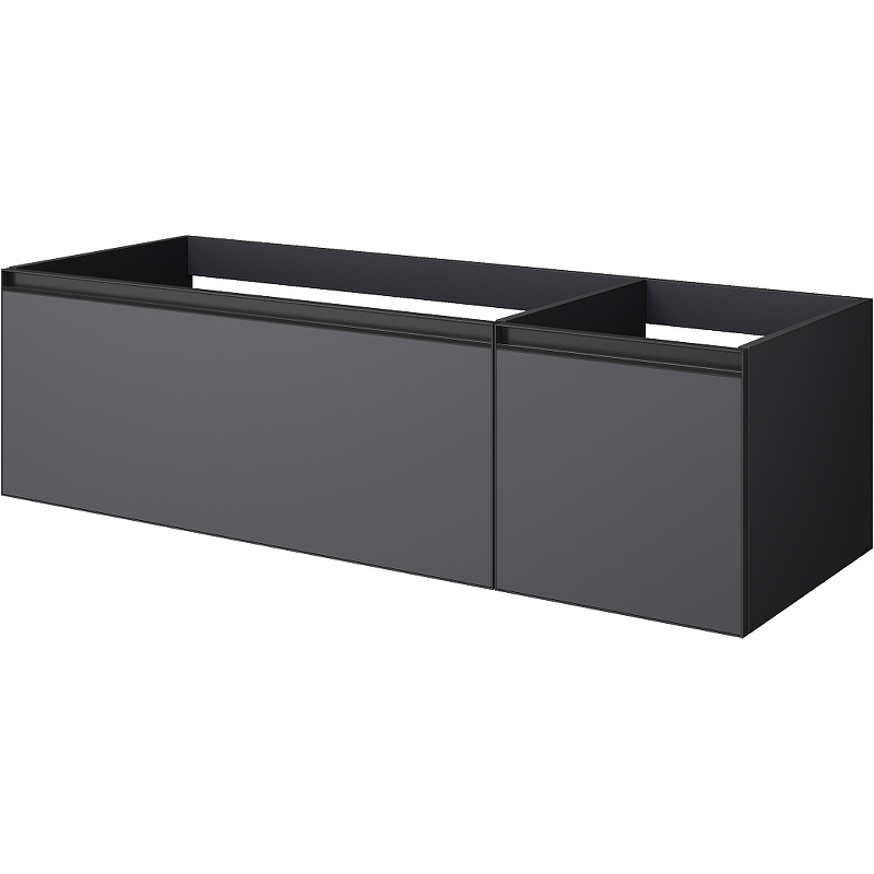 Тумба под раковину ArmadiArt Quatro 2 790-M2-140-A-A 140 см (антрацит матовый/антрацит) подвесная