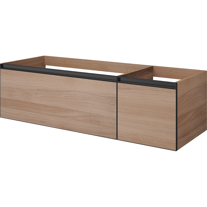 Тумба под раковину ArmadiArt Quatro 2 790-M2-140-W-A 140 см (ива матовая/антрацит) подвесная