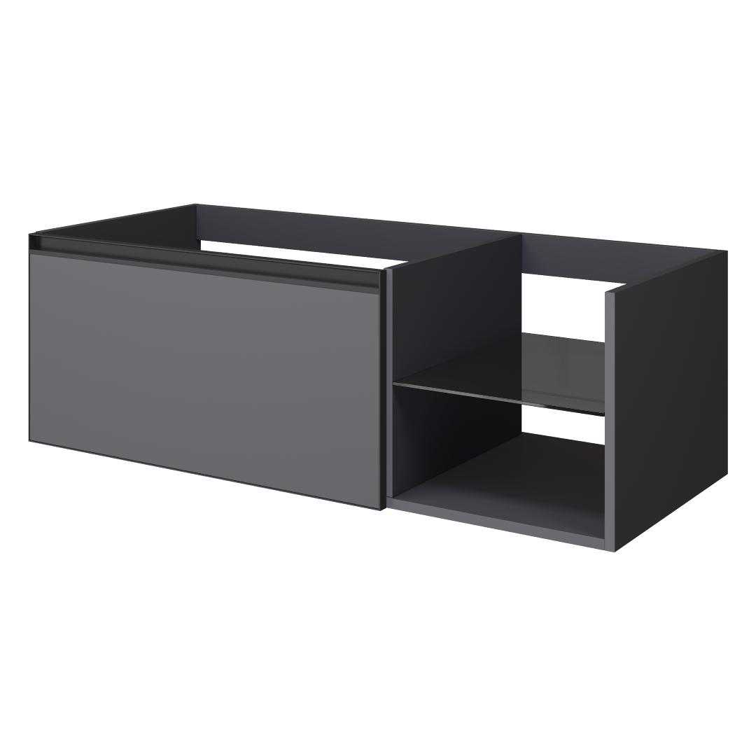 Тумба под раковину ArmadiArt Quatro 6 790-M6-120-A-A 120 см (антрацит матовый/антрацит) подвесная