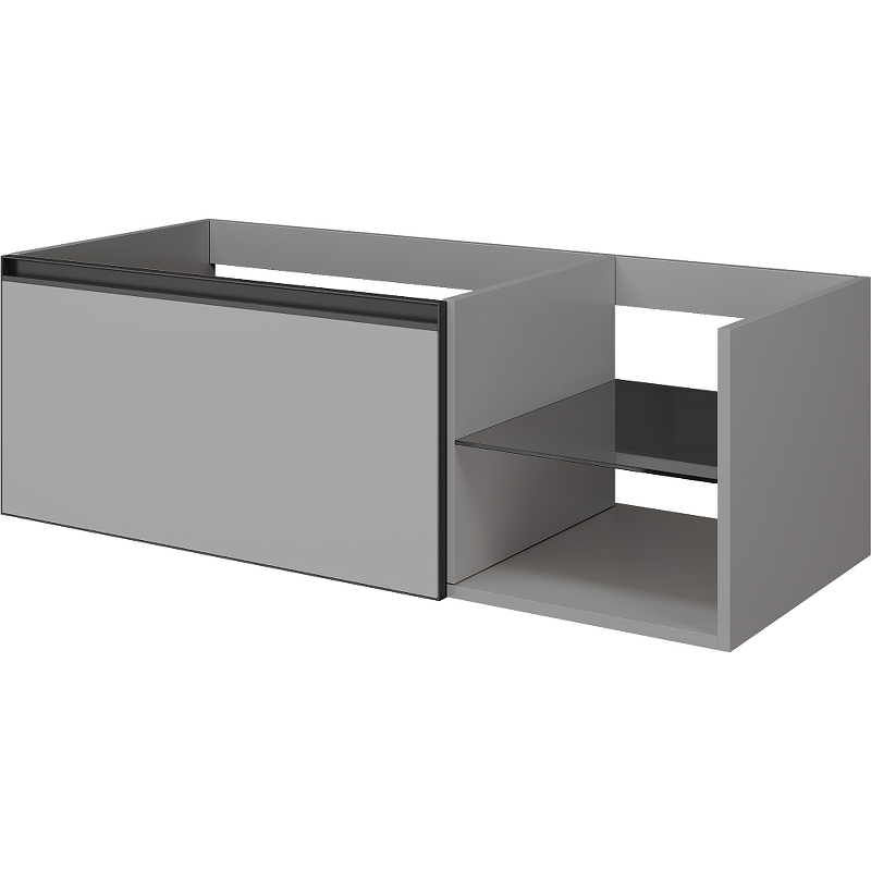 Тумба под раковину ArmadiArt Quatro 6 790-M6-120-L-A 120 см (серый матовый/антрацит) подвесная