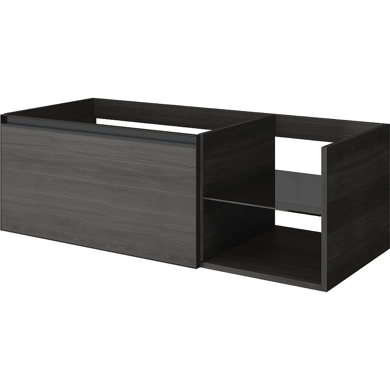 Тумба под раковину ArmadiArt Quatro 6 790-M6-120-OA-A 120 см (дуб матовый/антрацит) подвесная