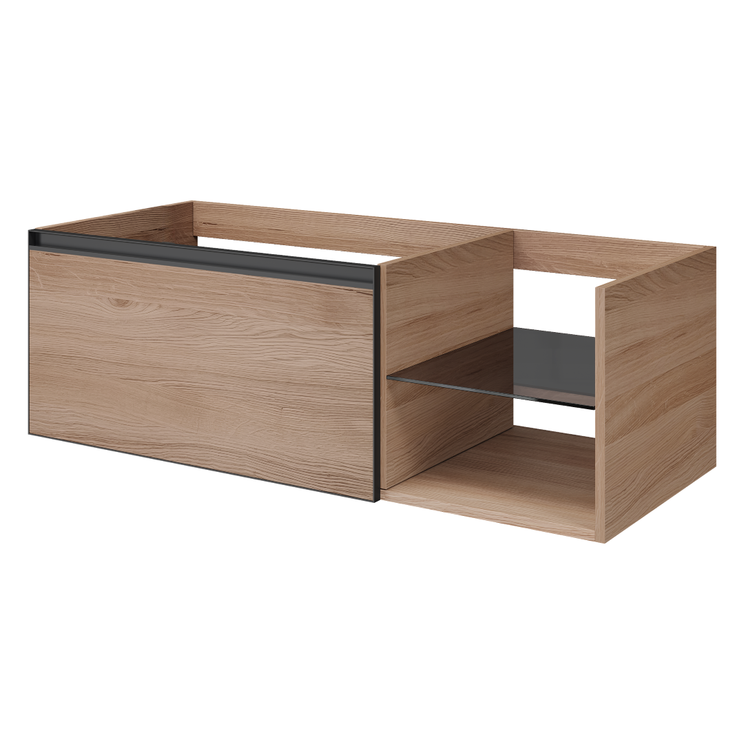 Тумба под раковину ArmadiArt Quatro 6 790-M6-120-W-A 120 см (ива матовая/антрацит) подвесная